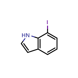 Chemical structure of 7-iodo-1H-indole , CAS 89976-15-8, AChemBlock X215833