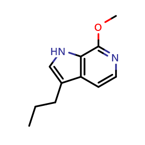 Chemical structure of 7-methoxy-3-propyl-1H-pyrrolo[2,3-c]pyridine , CAS 1493855-75-6, AChemBlock X215838
