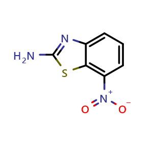 Chemical structure of 7-nitro-1,3-benzothiazol-2-amine , CAS 89793-81-7, AChemBlock X215845