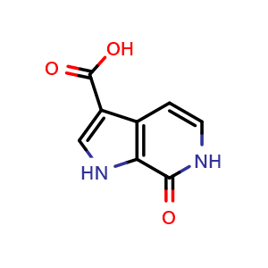 Chemical structure of 7-oxo-1H,6H,7H-pyrrolo[2,3-c]pyridine-3-carboxylic acid , CAS 1190317-24-8, AChemBlock X215851