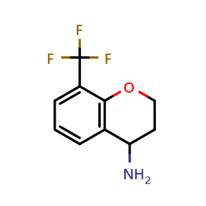 Chemical structure of 8-(trifluoromethyl)chroman-4-amine , CAS 890839-70-0, AChemBlock X215861