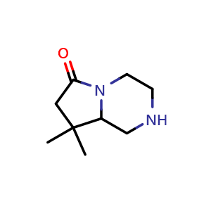 Chemical structure of 8,8-dimethylhexahydropyrrolo[1,2-a]pyrazin-6(2H)-one , AChemBlock X215864