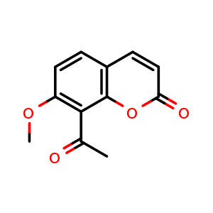 Chemical structure of 8-Acetyl-7-methoxycoumarin , CAS 89019-07-8, AChemBlock X215865