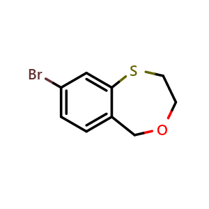 Chemical structure of 8-bromo-3,5-dihydro-2H-4,1-benzoxathiepine , CAS 2940960-31-4, AChemBlock X215872