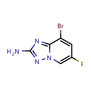 Chemical structure of 8-bromo-6-fluoro-[1,2,4]triazolo[1,5-a]pyridin-2-amine , CAS 1257705-51-3, AChemBlock X215875