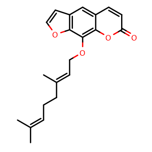 Chemical structure of 8-Geranyloxypsoralen , CAS 7437-55-0, AChemBlock X215895