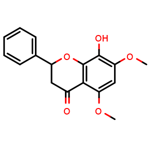 Chemical structure of 8-Hydroxy-5,7-dimethoxyflavanone , CAS 201230-40-2, AChemBlock X215898