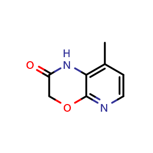 Chemical structure of 8-Methyl-1H-pyrido[2,3-b][1,4]oxazin-2-one , CAS 1252572-47-6, AChemBlock X215908