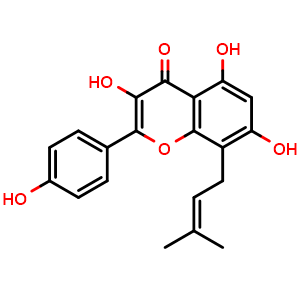Chemical structure of 8-Prenylkaempferol , CAS 28610-31-3, AChemBlock X215915