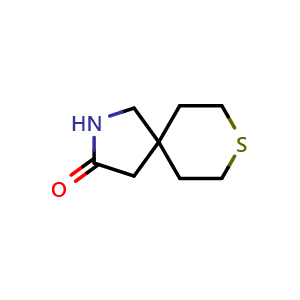 Chemical structure of 8-thia-2-azaspiro[4.5]decan-3-one , CAS 1462867-10-2, AChemBlock X215917