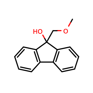 Chemical structure of 9-(methoxymethyl)-9h-fluoren-9-ol , CAS 1951439-83-0, AChemBlock X215919