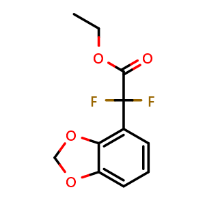 Chemical structure of Benzo[1,3]dioxol-4-yl-difluoro-acetic acid ethyl ester , CAS 1648811-80-6, AChemBlock X215944