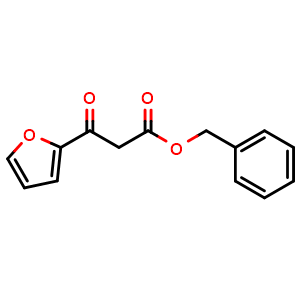 Chemical structure of benzyl 3-(furan-2-yl)-3-oxopropanoate , CAS 877236-29-8, AChemBlock X215975