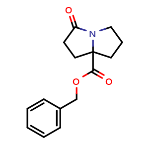 Chemical structure of benzyl 3-oxo-hexahydro-1H-pyrrolizine-7a-carboxylate , CAS 216392-65-3, AChemBlock X215981