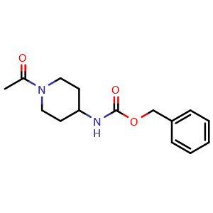 Chemical structure of benzyl N-(1-acetylpiperidin-4-yl)carbamate , CAS 1790807-64-5, AChemBlock X215997
