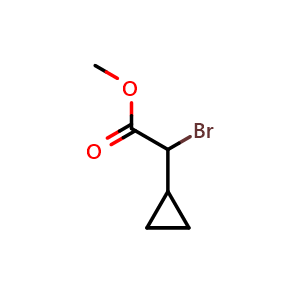 Chemical structure of Bromo-cyclopropyl-acetic acid methyl ester , CAS 1584657-99-7, AChemBlock X216019