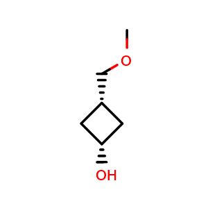 Chemical structure of cis-3-(methoxymethyl)cyclobutanol , CAS 2416080-94-7, AChemBlock X216026