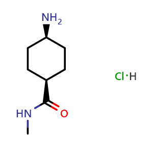 Chemical structure of cis-4-amino-N-methyl-cyclohexanecarboxamide hydrochloride , CAS 2270911-51-6, AChemBlock X216027