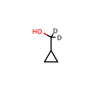 Chemical structure of cyclopropyl(dideuterio)methanol , CAS 90568-07-3, AChemBlock X216057