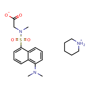 Chemical structure of dansylsarcosine piperidinium salt , CAS 72517-44-3, AChemBlock X216059
