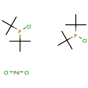 Chemical structure of dichlorobis(chlorodi-tert-butylphosphine)palladium(ii) , CAS 725745-08-4, AChemBlock X216063