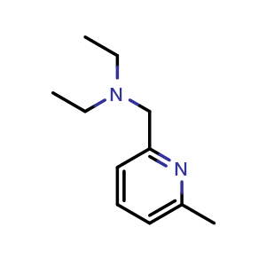 Chemical structure of diethyl[(6-methylpyridin-2-yl)methyl]amine , CAS 863971-65-7, AChemBlock X216067