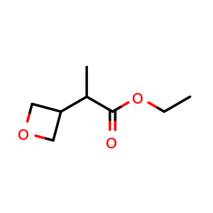 Chemical structure of ethyl 2-(oxetan-3-yl)propanoate , CAS 1467674-35-6, AChemBlock X216124