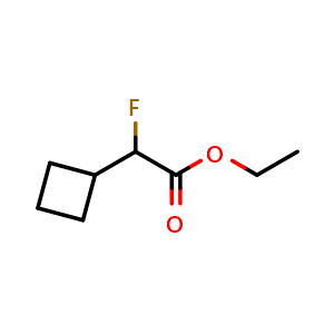 Chemical structure of ethyl 2-cyclobutyl-2-fluoroacetate , CAS 2120625-68-3, AChemBlock X216142
