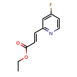 Chemical structure of ethyl 3-(4-fluoropyridin-2-yl)prop-2-enoate , CAS 1799442-81-1, AChemBlock X216158