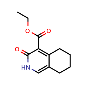 Chemical structure of ethyl 3-oxo-2,3,5,6,7,8-hexahydroisoquinoline-4-carboxylate , CAS 105340-73-6, AChemBlock X216184