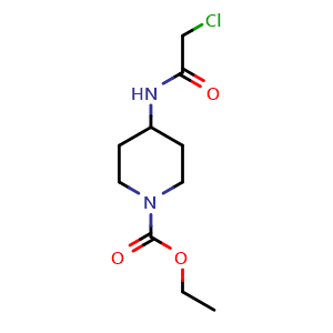 Chemical structure of ethyl 4-(2-chloroacetamido)piperidine-1-carboxylate , CAS 875156-97-1, AChemBlock X216188