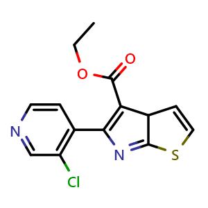 Chemical structure of ethyl 5-(3-chloropyridin-4-yl)-3ah-thieno[2,3-b]pyrrole-4-carboxylate , AChemBlock X216213
