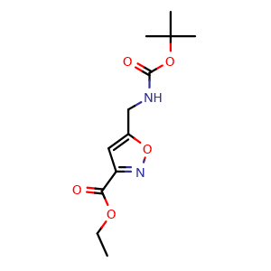 Chemical structure of ethyl 5-(nboc)aminomethylisoxazole-3-carboxylate , CAS 253196-37-1, AChemBlock X216216