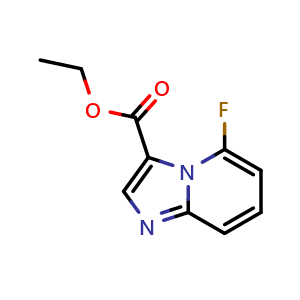 Chemical structure of ethyl 5-fluoroimidazo[1,2-a]pyridine-3-carboxylate , CAS 2112708-26-4, AChemBlock X216230