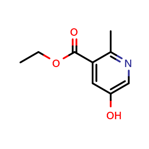 Chemical structure of ethyl 5-hydroxy-2-methylpyridine-3-carboxylate , CAS 60390-47-8, AChemBlock X216232