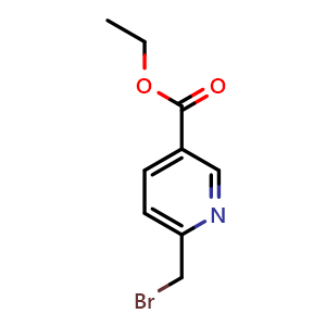 Chemical structure of ethyl 6-(bromomethyl)pyridine-3-carboxylate , CAS 178264-57-8, AChemBlock X216237