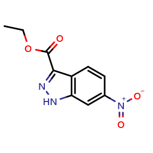 Chemical structure of ethyl 6-nitro-1H-indazole-3-carboxylate , CAS 1445966-87-9, AChemBlock X216249