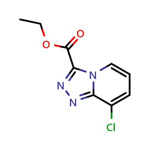 Chemical structure of ethyl 8-chloro-[1,2,4]triazolo[4,3-a]pyridine-3-carboxylate , CAS 1401082-55-0, AChemBlock X216258