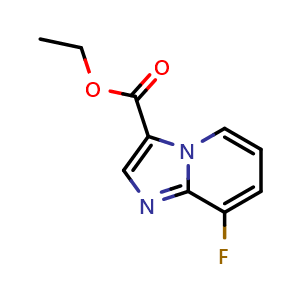 Chemical structure of ethyl 8-fluoroimidazo[1,2-a]pyridine-3-carboxylate , CAS 2108131-55-9, AChemBlock X216260