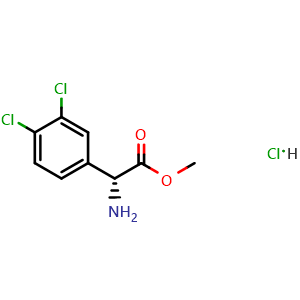 Chemical structure of methyl (2r)-2-amino-2-(3,4-dichlorophenyl)acetate hydrochloride , AChemBlock X216277