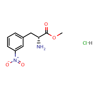 Chemical structure of methyl (2r)-2-amino-3-(3-nitrophenyl)propanoate hydrochloride , CAS 457654-68-1, AChemBlock X216279