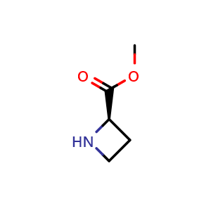 Chemical structure of methyl (2R)-azetidine-2-carboxylate , CAS 43041-13-0, AChemBlock X216281