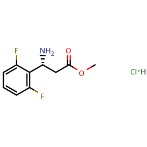 Chemical structure of methyl (3r)-3-amino-3-(2,6-difluorophenyl)propanoate hydrochloride , AChemBlock X216295