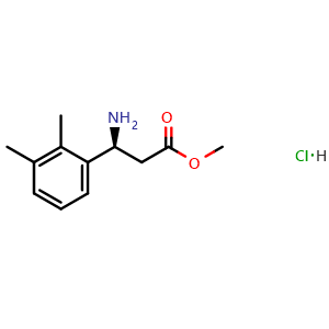 Chemical structure of methyl (3s)-3-amino-3-(2,3-dimethylphenyl)propanoate hydrochloride , CAS 1391566-83-8, AChemBlock X216300