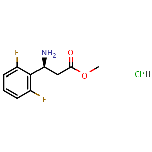 Chemical structure of methyl (3s)-3-amino-3-(2,6-difluorophenyl)propanoate hydrochloride , AChemBlock X216301