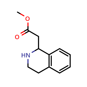 Chemical structure of methyl 2-(1,2,3,4-tetrahydroisoquinolin-1-yl)acetate , CAS 91640-73-2, AChemBlock X216327