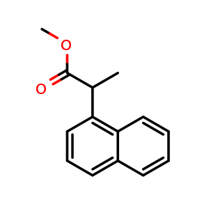 Chemical structure of methyl 2-(1-naphthyl)propanoate , CAS 72221-62-6, AChemBlock X216329