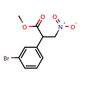 Chemical structure of methyl 2-(3-bromophenyl)-3-nitropropanoate , AChemBlock X216333