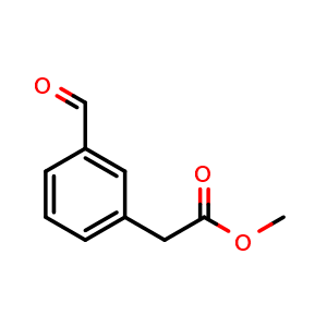 Chemical structure of methyl 2-(3-formylphenyl)acetate , CAS 142327-44-4, AChemBlock X216334