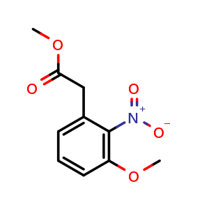 Chemical structure of methyl 2-(3-methoxy-2-nitrophenyl)acetate , CAS 934705-79-0, AChemBlock X216335